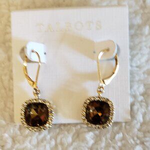NWT Talbots Square Stone Dangle Pierced Earrings